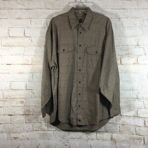 Nordstrom The Natural Style Mens Large Long Sleeve Button Up Shirt Plaid Brown